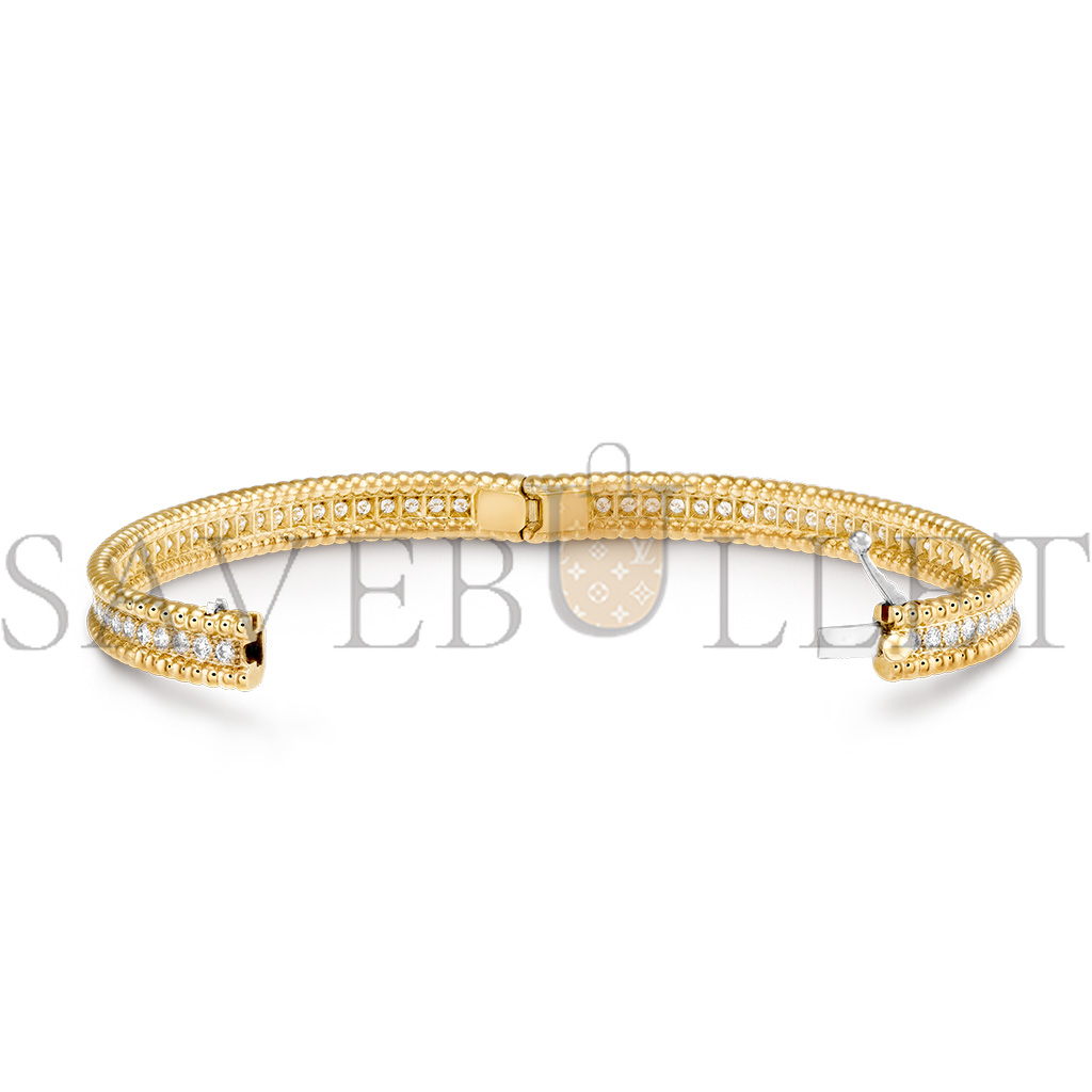 VAN CLEEF ARPELS PERLÉE DIAMONDS BRACELET, 1 ROW, MEDIUM MODEL - YELLOW GOLD, DIAMOND  VCARP27B00